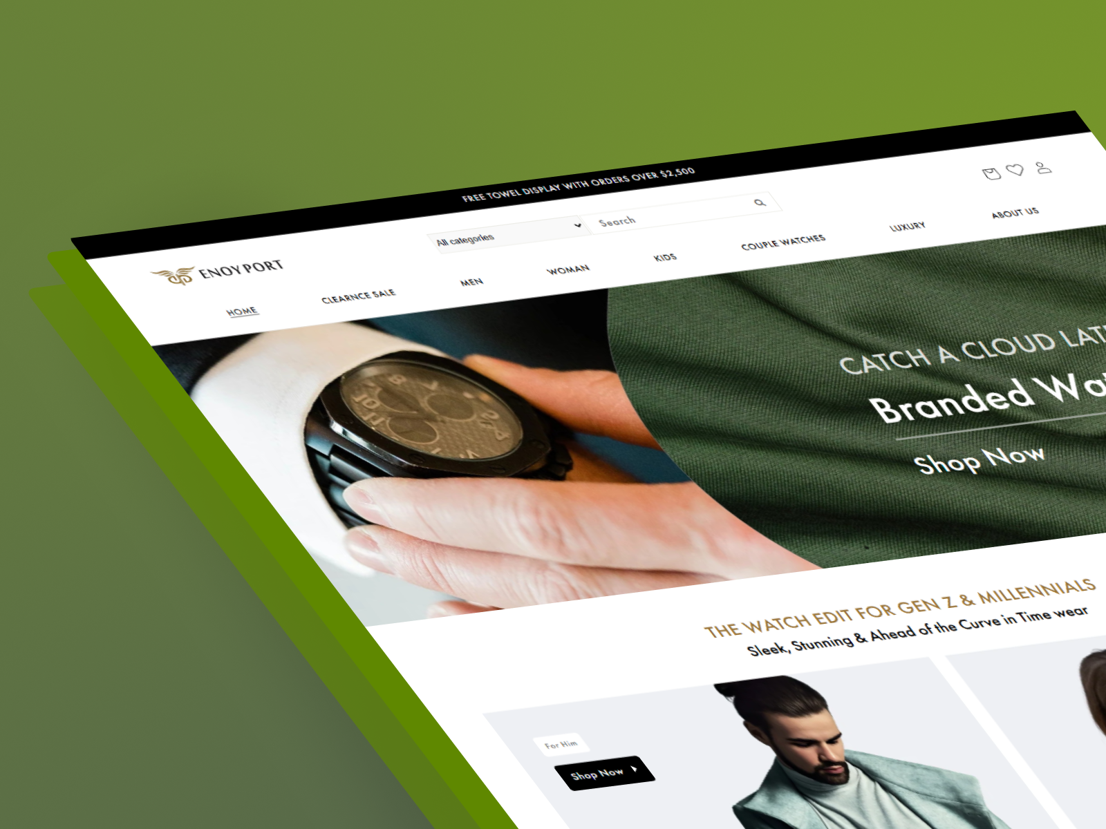 Envoy Port — Luxury Watch eCommerce Website UI project preview